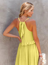 Tiered Ruffle Maxi Dress with Pockets - View 7 | Lwiis