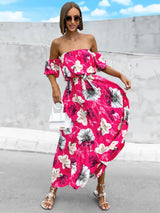 Floral Off-Shoulder Midi Dress - View 7 | Lwiis