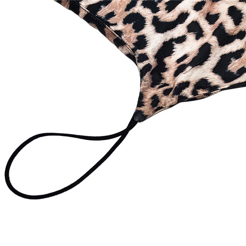 Leopard print maxi dress with spaghetti straps and cowl neck - View 6 | Lwiis