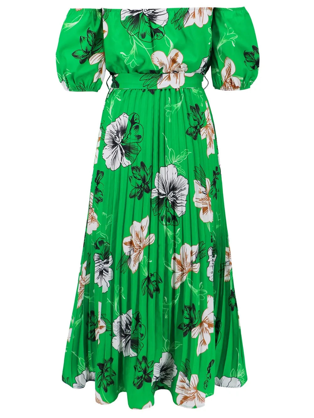 Floral Off-Shoulder Midi Dress - View 16 | Lwiis