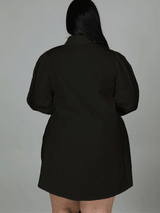 Button Down Shirt Dress with Bow Detail - View 8 | Lwiis