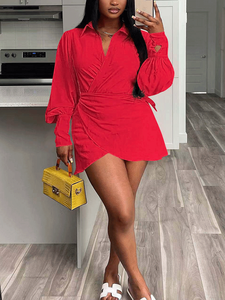 Wrap shirt mini dress - View 11 | Lwiis