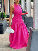Halter Neck Maxi Dress - View 11 | Lwiis