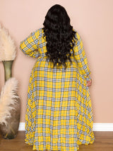 Plaid Belted Maxi Shirtdress - View 6 | Lwiis