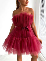 Tulle Bow Cocktail Dress - View 13 | Lwiis