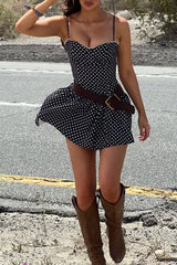 Polka dot print mini dress - View 7 | Lwiis