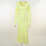 Long sleeve knit maxi dress - View 7 | Lwiis