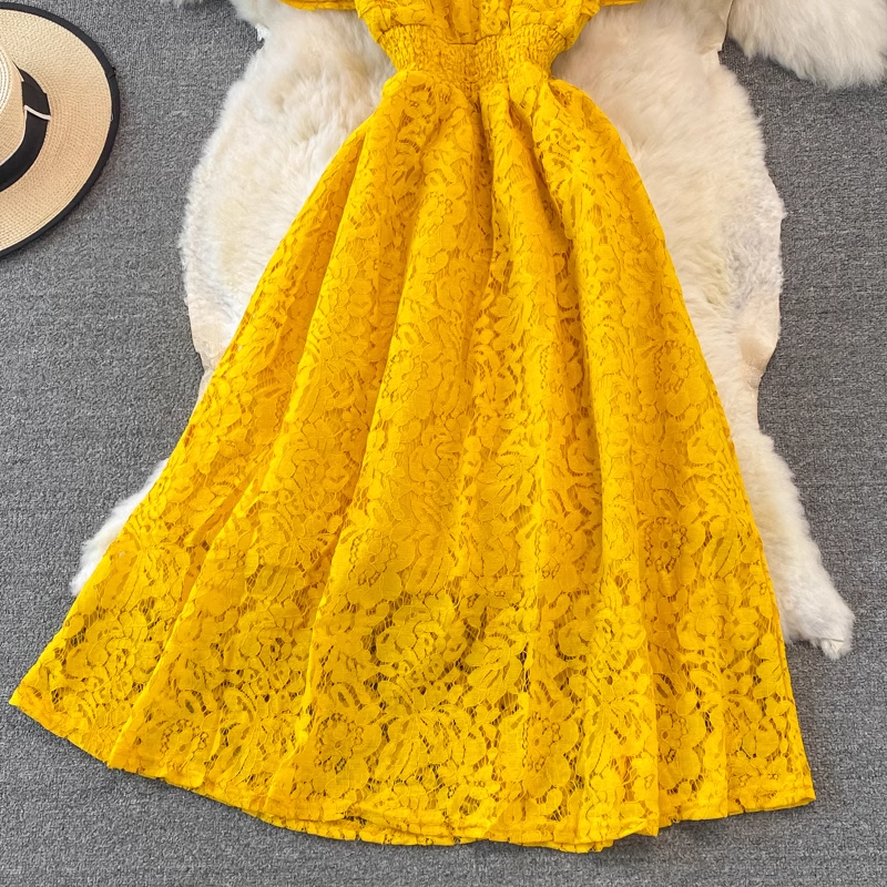 Lace flutter sleeve maxi dress - View 12 | Lwiis