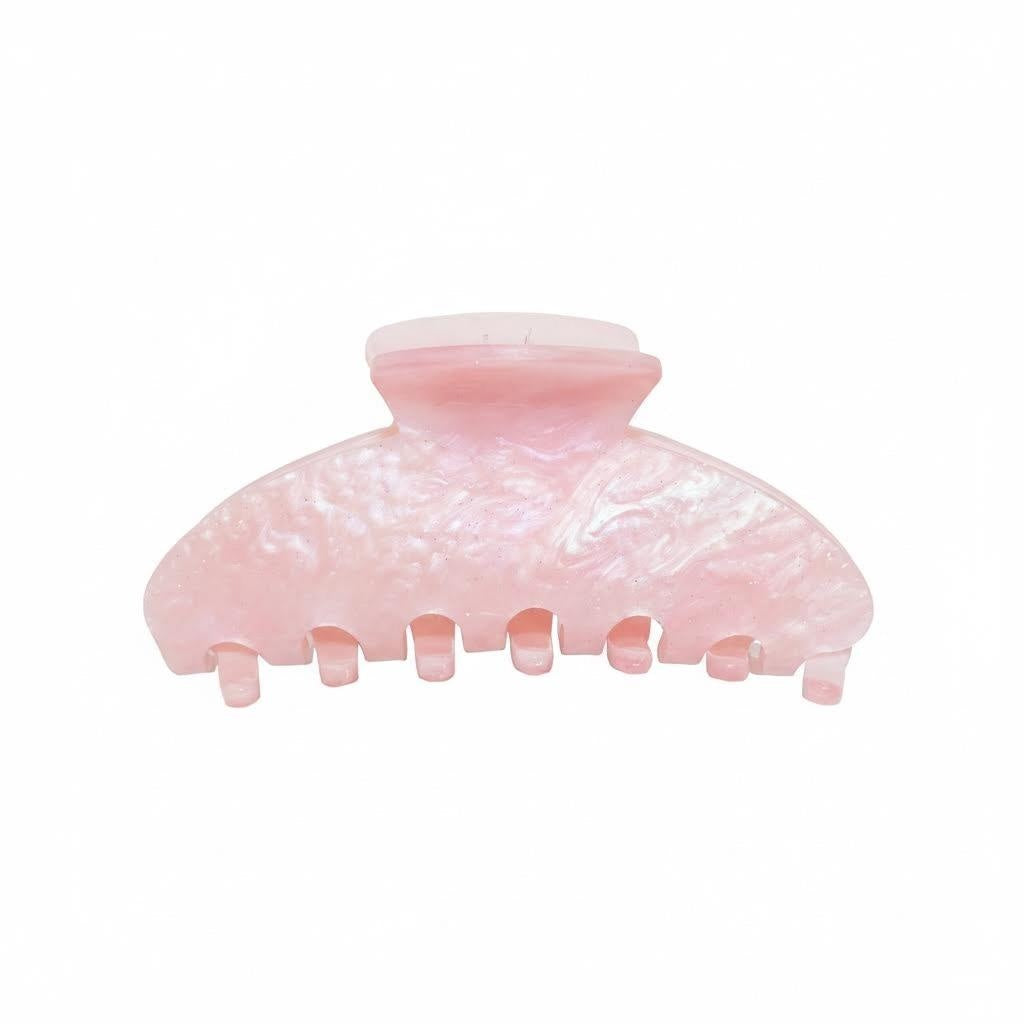 Pink pearlescent claw clip