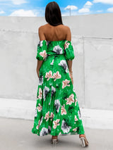 Floral Off-Shoulder Midi Dress - View 15 | Lwiis