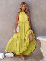 Tiered Ruffle Maxi Dress with Pockets - View 6 | Lwiis