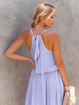 Tiered Ruffle Maxi Dress with Pockets - View 26 | Lwiis
