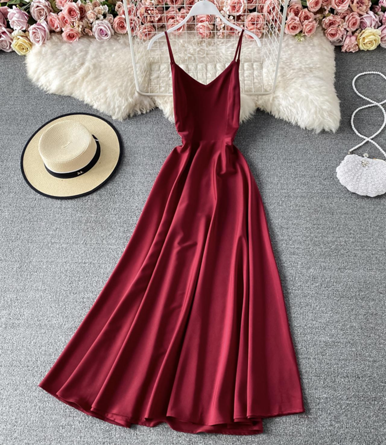 V-neck A-line maxi dress - View 8 | Lwiis