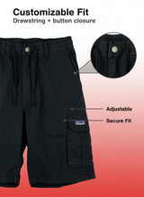 Men's casual cargo shorts in cotton twill with multiple pockets - View 6 | Lwiis