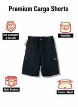 Men's casual cargo shorts in cotton twill with multiple pockets - View 7 | Lwiis