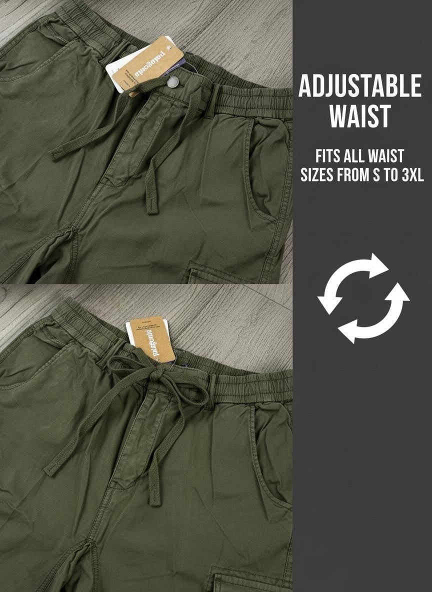 Men's casual cargo shorts in cotton twill with multiple pockets - View 22 | Lwiis
