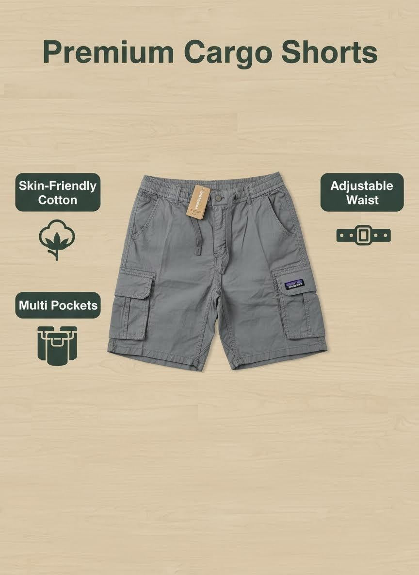 Men's casual cargo shorts in cotton twill with multiple pockets - View 11 | Lwiis