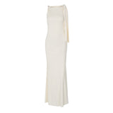Elegant one shoulder formal gown - View 16 | Lwiis