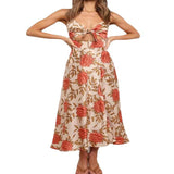Floral A-line Midi Dress - View 11 | Lwiis