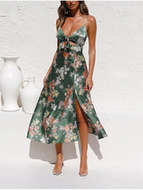 Floral A-line Midi Dress - View 8 | Lwiis