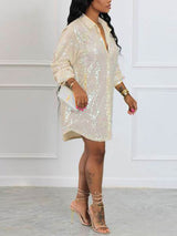 Sequin shirt dress - View 6 | Lwiis