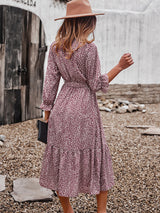 Boho leopard print midi dress - View 10 | Lwiis