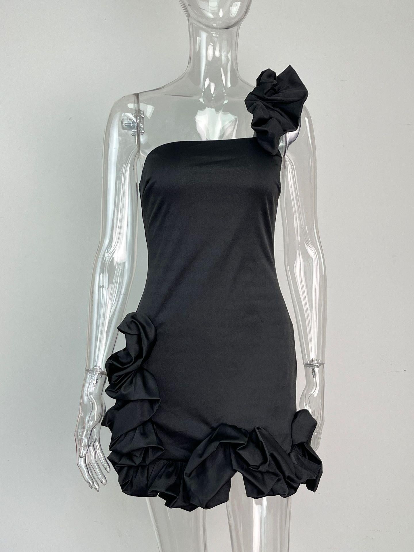 One Shoulder Ruffle Dress - View 7 | Lwiis