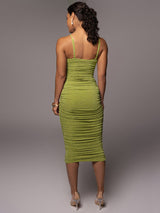 Sparkly knit midi dress with spaghetti straps - View 7 | Lwiis