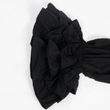 Off-Shoulder Tiered Mini Dress with Ruffle Sleeves - View 9 | Lwiis