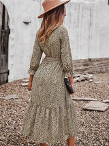Boho leopard print midi dress - View 8 | Lwiis