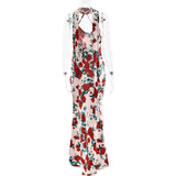 Floral maxi dress with halter neckline - View 15 | Lwiis