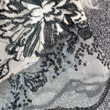 Embroidered Mock Neck Maxi Dress with Puff Sleeves - View 8 | Lwiis