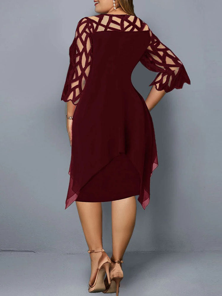 Asymmetric Hem Midi Dress - View 8 | Lwiis
