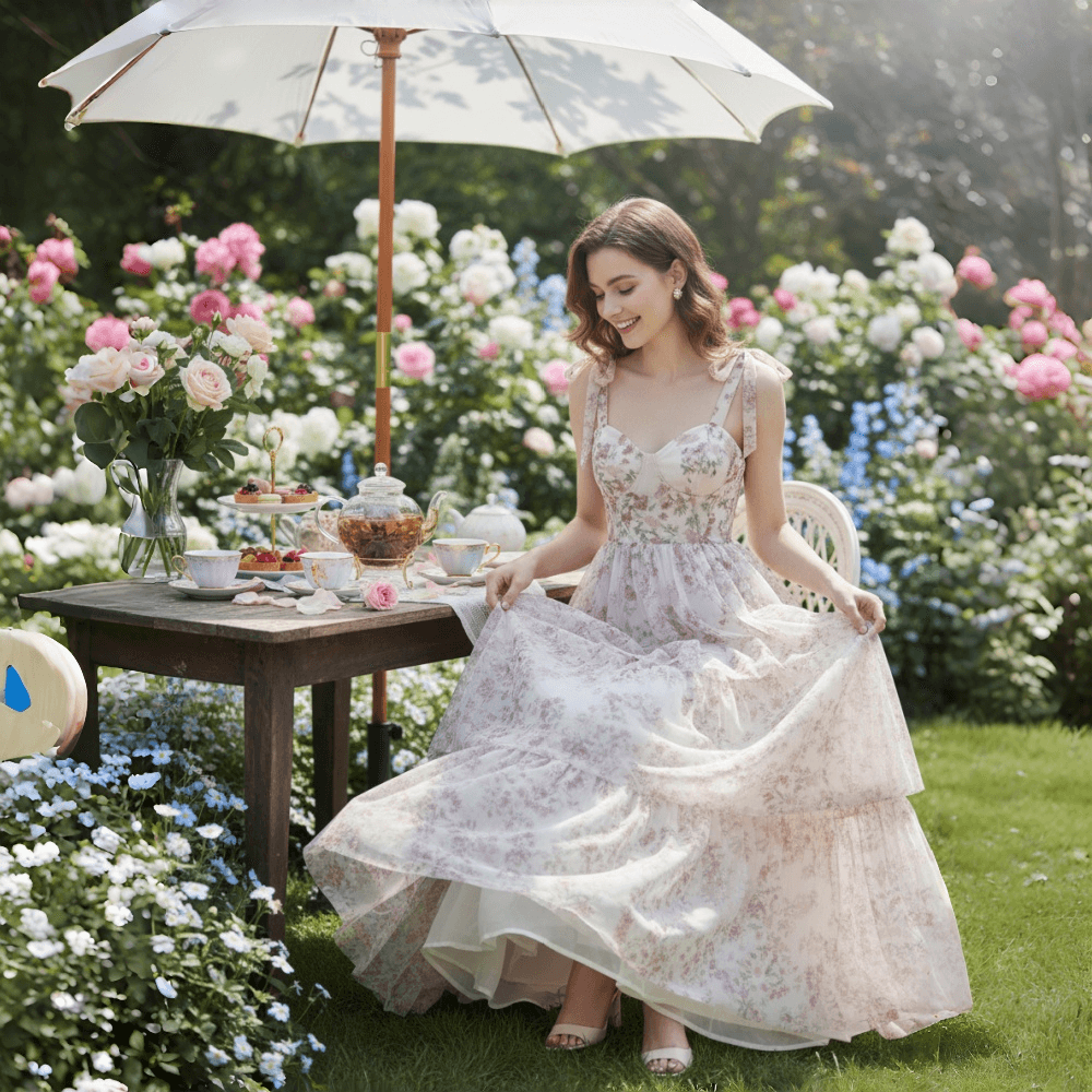 Floral Tiered Maxi Dress - View 9 | Lwiis