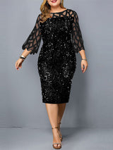 Sequin Embellished Midi Dress - View 7 | Lwiis