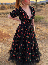 Strawberry Sequin Maxi Dress - View 9 | Lwiis
