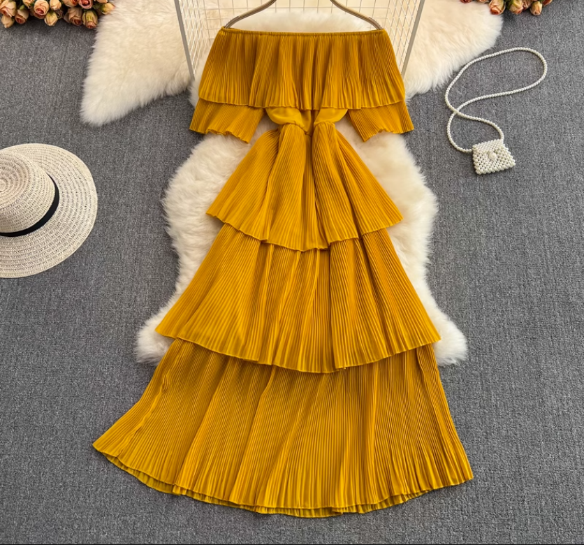 Off-the-shoulder ruffle maxi dress - View 12 | Lwiis