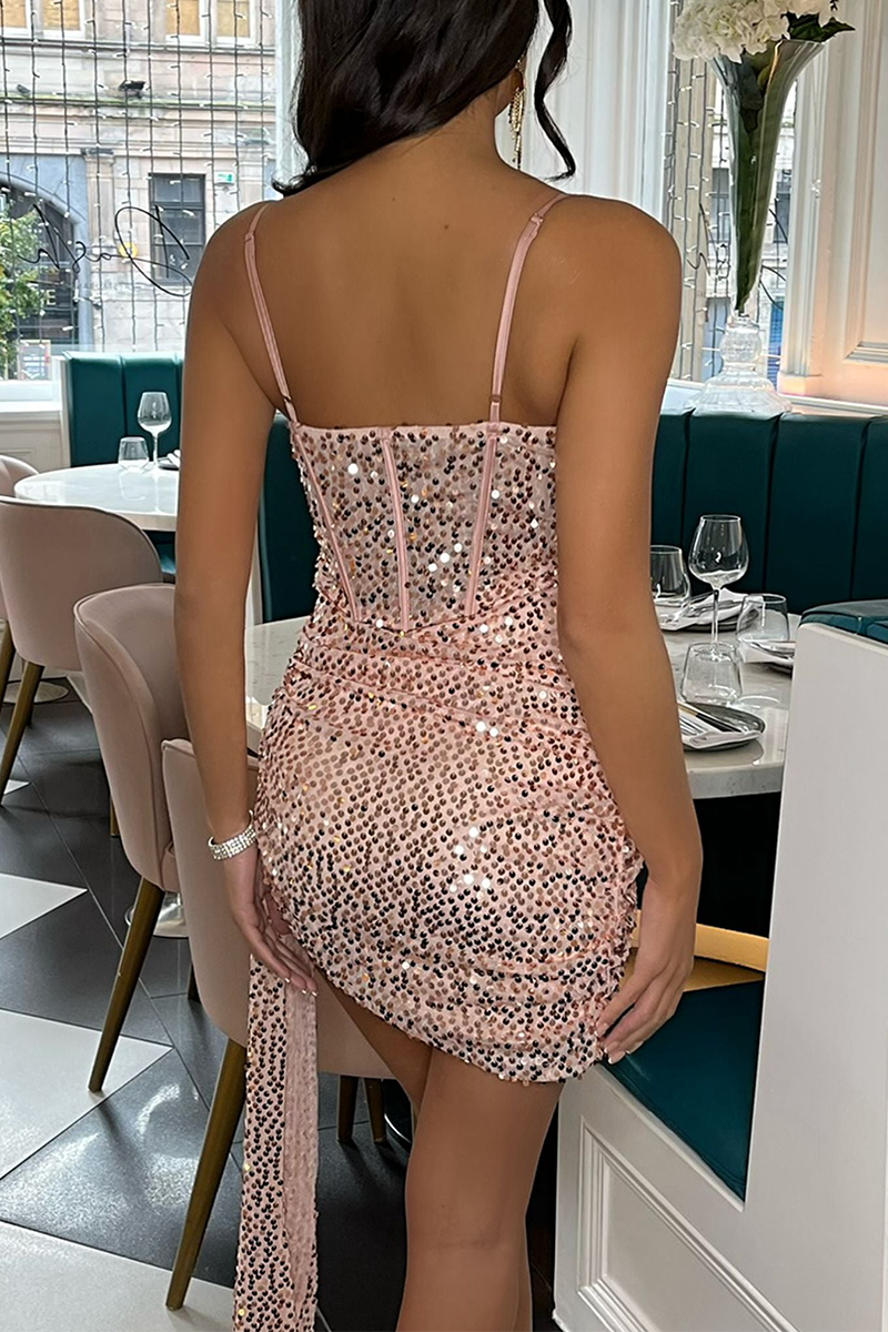 Sequin Corset Mini Dress - View 7 | Lwiis