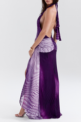 Halter neck maxi dress with slit - View 6 | Lwiis