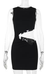 Round Neck Cutout Mini Dress - View 8 | Lwiis