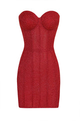 Sweetheart Neckline Lace-Up Mini Dress - View 6 | Lwiis