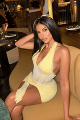Corset Halter Mini Dress - View 7 | Lwiis