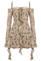 Off Shoulder Ruffled Mini Dress - View 8 | Lwiis