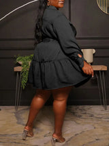 Button Down A-Line Dress - View 6 | Lwiis