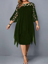 Asymmetric Hem Midi Dress - View 10 | Lwiis