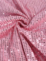 close-up of pink sequined fabric
