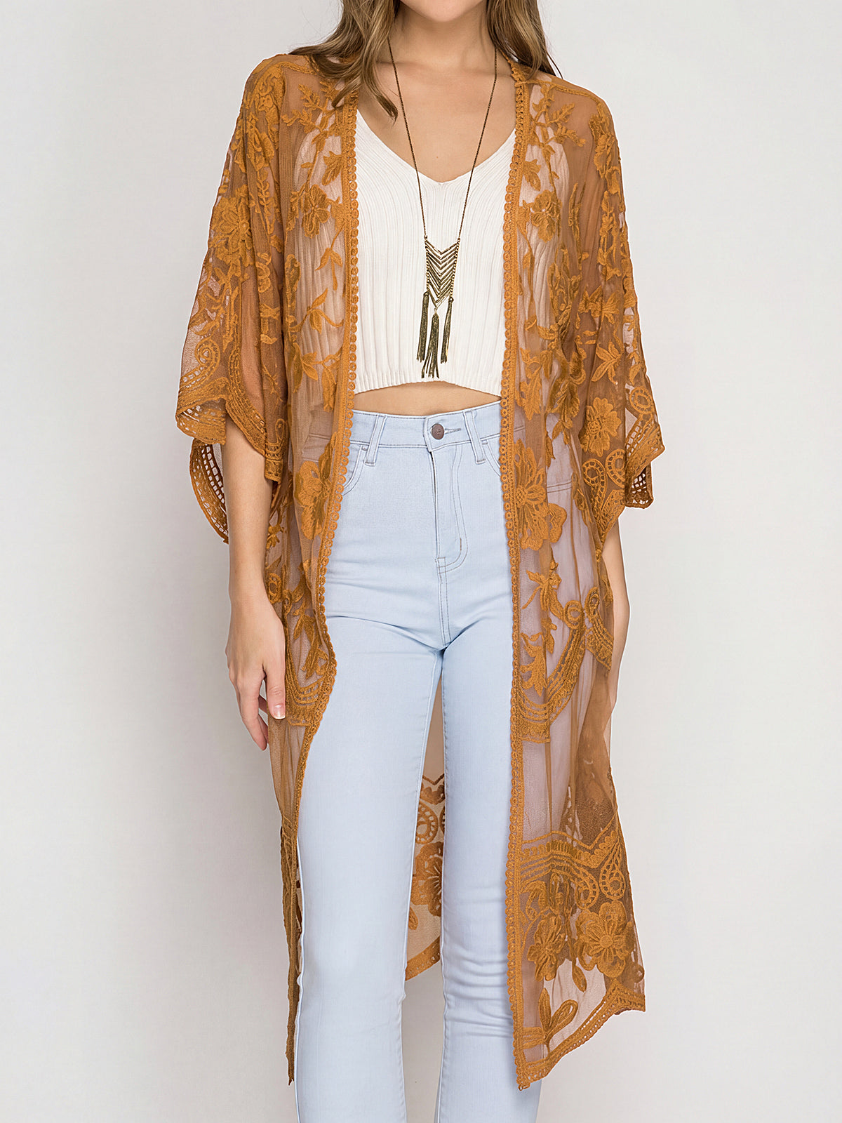 Lace Kimono Beach Cover Up - View 8 | Lwiis