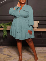 Button Down A-Line Dress - View 12 | Lwiis