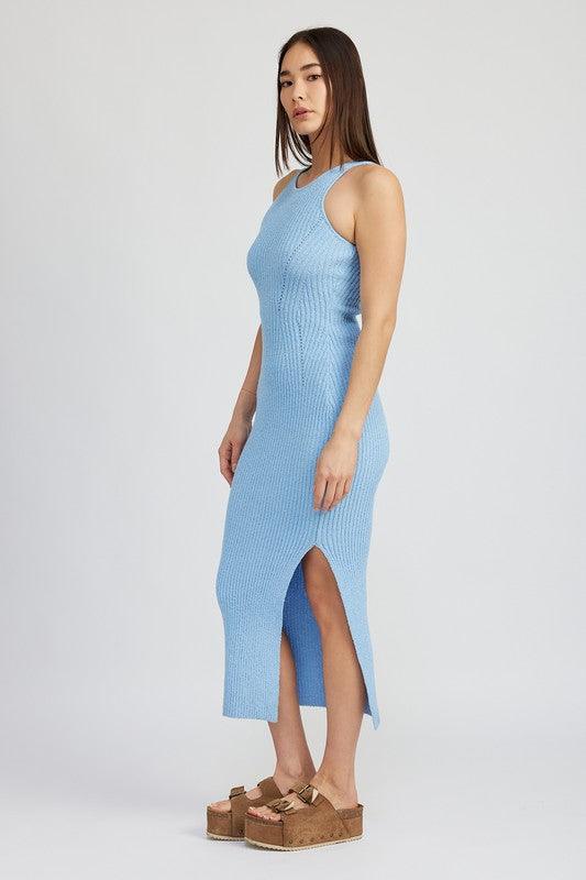 Ribbed Knit Midi Dress - View 10 | Lwiis
