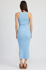 Ribbed Knit Midi Dress - View 12 | Lwiis